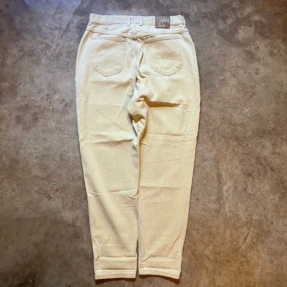 Vintage 80s Lee Riders Yellow Tapered Jeans 32x30 - Picture 3 of 3